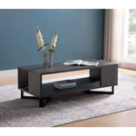 ZUN ID USA 223052CT Coffee Table Distressed Grey & Black B107131015