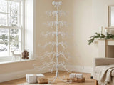 6ft White PVC Metal Artificial Christmas Tree with Bow Topper, No Extra Ornaments, Daily Decor Tree 97051458