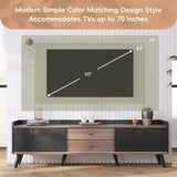 63'' Mid Century TV Stand with 2 Cabinets& Open Compartments, Entertainment Center for TVs up to N710P180182B