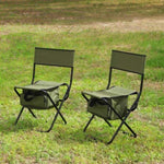 ZUN 2-piece Folding Outdoor Chair with Storage Bag, Portable Chair for indoor, Outdoor Camping, Picnics 22963446