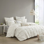 ZUN 3 Piece Elastic Embroidered Cotton Duvet Cover Set B03596516