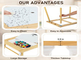 Children's Sensory Table with Stool, Kids Activity Table with 2 Storage Bins & 2 Pen Holders & Paper 95960477