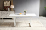 white color,Square Extendable Dining Table with metal leg,Modern Space Saving Kitchen Table for W234P181671
