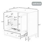 ZUN 30" Bathroom Vanity without Sink, Base Only, Multi-functional Bathroom Cabinet with Doors and N725P186143B