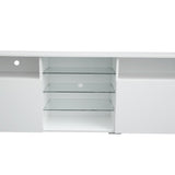 ZUN TV Stand High Gloss Doors Modern TV Stand LED W33128904