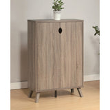 ZUN Mid-Century Shoe Cabinet with Fives Shelves, fits 10 Pairs of Shoes in Dark Taupe B107130815