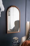 23" x 42" Hand Carved Rose Antique Mirror Frame, Wood Arch Mirror Wall Decor for Living Room, W2078126747