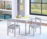 Gibson 3-Piece Dry Erase Kids Table & Two Chair Set, Gray B022P174725