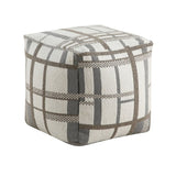 Square Pouf Multi-Color Jacquard Fabric Upholstery Modern Ottoman, Footstool, Non-Slip Floor Pouf, B011P251651