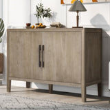 U-Style Storage Cabinet Sideboard Wooden Cabinet with 2 Metal handles and 2 Doors for Hallway, N711P241278A