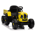 ZUN Ride on Tractor with Trailer,12V Battery Powered Electric Tractor Toy w/Remote Control,electric car 75043347