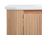 Arcora 36 Inch Wall Mounted Bathroom Vanity with Sink Curved Design, Wave Texture Wood Finish, W3235P336190