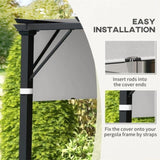 10 x 10ft Gazebo Replacement Canopy, UV Protection Pergola Shade Cover Light Gray 15679125