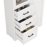 ZUN FCH 3 doors 3 drawers 5 layers Triamine board veneer 78*38.5*170cm display cabinet white N001 52480970