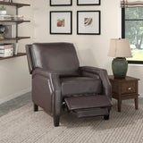 Push Back Reclining Chair Dark Brown Self-Reclining Motion Chair 1pc Cushion Seat Solid Wood Frame B011128300