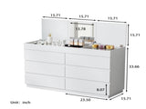 White embossed P2 12mm particleboard with melamine veneer, 120*40*85.5cm, six-drawer cabinet with 20223750