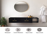 15cm E0 particleboard with hemp surface, two draws and three holes with lock, salon cabinet, black 80275386