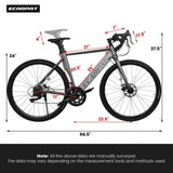 ZUN A28315-GRAY Mountain Bike , Fixed Forks, Steel Frame Disc-Brake for Men Women Mens Bicycle Adlut Bik W1856P189964