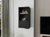 Pima Wall Cabinet in Melamine With One Door, Black B128P237131