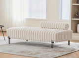 49.6" Wide Upholstered Mini Loveseat with Metal Legs, 2-Seater Small Sofa End of Bed Bench Window W3118P307506