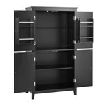 ZUN Elegant Bathroom Floor Storage Cabinet, Bathroom Storage Unit, Freestanding Cabinet with 4 Doors, 96700316