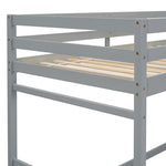 ZUN Twin Size High Loft Bed with Ladder landing Platform, Ladders, Guardrails,Grey W504119724