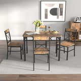 Dining Table Set for 4, Wood Kitchen Table with Chairs Dinning Table Set for Kitchen & Dining Room, 53776842