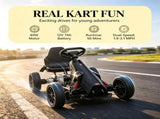 12V Kids Ride On Go Kart Black, EVA Tires, for Pavement & Lawn Driving, 2 Speeds, Safety Belt, 3-8 50507327