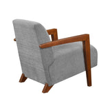Ultra-Modern Accent Chair Gray Fabric Foam Seat Cushion Solid Wood Luxury Living Room Furniture 1pc B011P308550