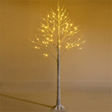 White 5FT LED Birch Tree - Lifelike Bark 72 Lights Flexible Branches 7.2ft Cord for Christmas 19442660