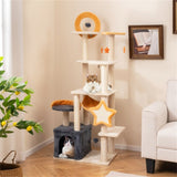 63-inch multi-stage cat tower, cat tree with scratchboard and toys 85068469