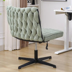 ZUN Armless Office Desk Chair No Wheels, GREEN 56827098