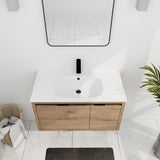 36 Inch Wall Mounted Bathroom Vanity With Gel Sink W99990145