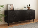 Modern Black Wood Sideboard Buffet Accent Bedroom Media Hallway Curio Kitchen Hutch Storage Cabinet W2263P207530