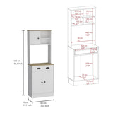 ZUN Albany Kitchen Pantry with 3-Doors Cabinet and Drawer B070P188855