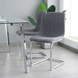 Modern simple light luxury dining Dark Grey chair home bedroom stool back student desk chair metal W210119216