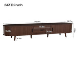 70 Inch Mid Century Modern TV Stand, TV Stand for 80 Inch TV, TV Stand with Tambour Doors, Drawers 26993441