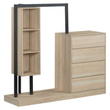 Wardrobe with 4 Drawers and 3 Shelves,Natural 92451045