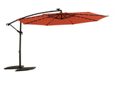 10ft Solar LED Offset Hanging Market Patio Umbrella W640140291