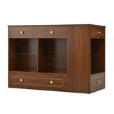Closet Island with 6 Drawers, Wardrobe Armoire Bedroom Island with Glass Display Top and Open 75349414