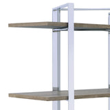 Natural and Chrome 4-Shelf Bookshelf B062P209196