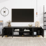 ZUN U-Can Modern TV Stand for TVs up to 75 Inches, Entertainment Center with Storage Cabinets and 1 WF530171AAB
