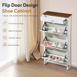 ZUN Shoe Storage Cabinet with 3 Flip Drawers&1 Drawer, Slim Freestanding Storage Racks for Entryway, W2948P245239