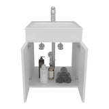 Bathroom Vanity Meka 45 with Two Drawers and Open Shelf, Wall-Mounted Storage, White B070P316859