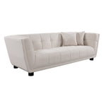 ZUN WKS13 Mid-century modern style: simple white sofa, small square design, velvet fabric texture W2085P173252