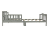 Wooden Baby Toddler Bed Children Bedroom Furniture with Safety Guardrails Gray 84460377