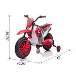 ZUN 12V Kids Ride on Toy Motorcycle, Electric Motor Toy Bike with Training Wheels for Kids 3-6, Red W2181137972