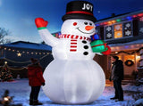 12FT Tall Lighted Christmas Inflatable Decoration, Inflatable Giant Snowman Holding Gift Boxes, 18336363