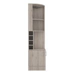 ZUN Syrah Corner Bar Cabinet, Eight Bottle Cubbies, Double Door, Two Open Shelves B070P211049