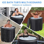 ZUN Ice Bath Tub for Athletes with Cover, 105 Gallons Cold Plunge Tub for Recovery, Multiple Layered 46144037